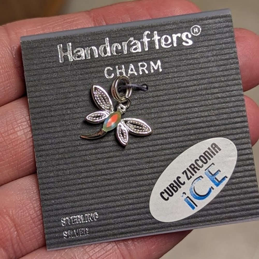 Sterling Silver dragonfly Handcrafters charm For Bracelet Or Necklace